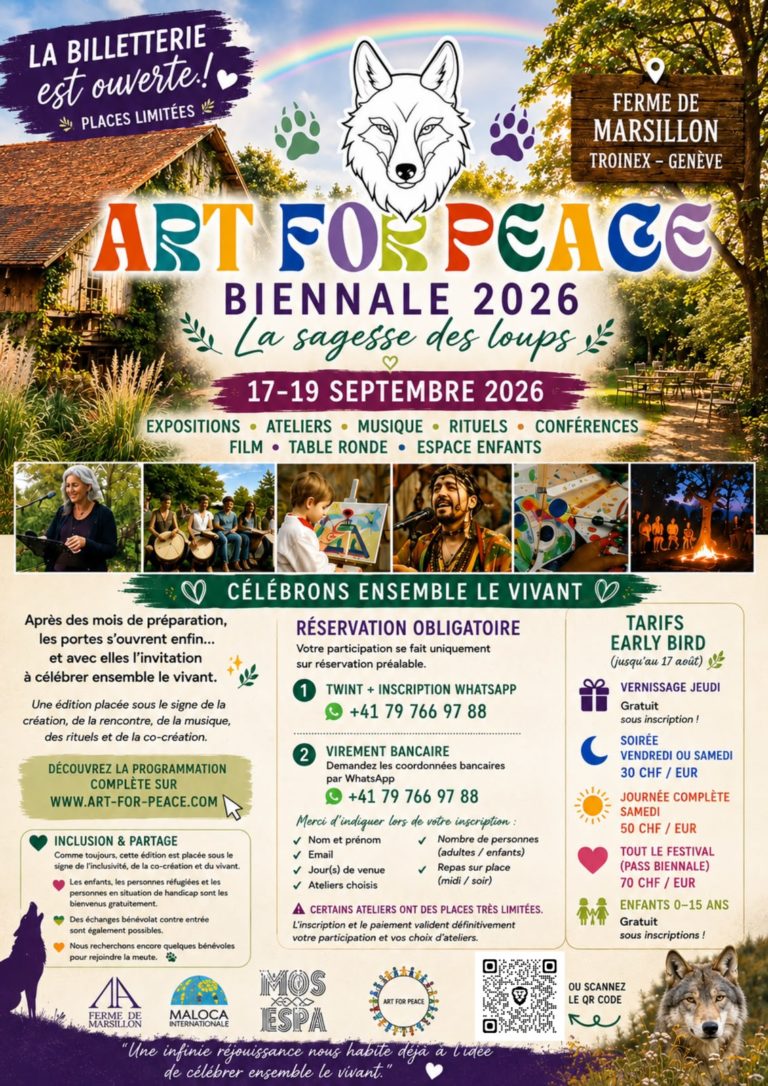 ART FOR PEACE festival 17-19Sept2026 Ferme de Marsillon Troinex Geneva