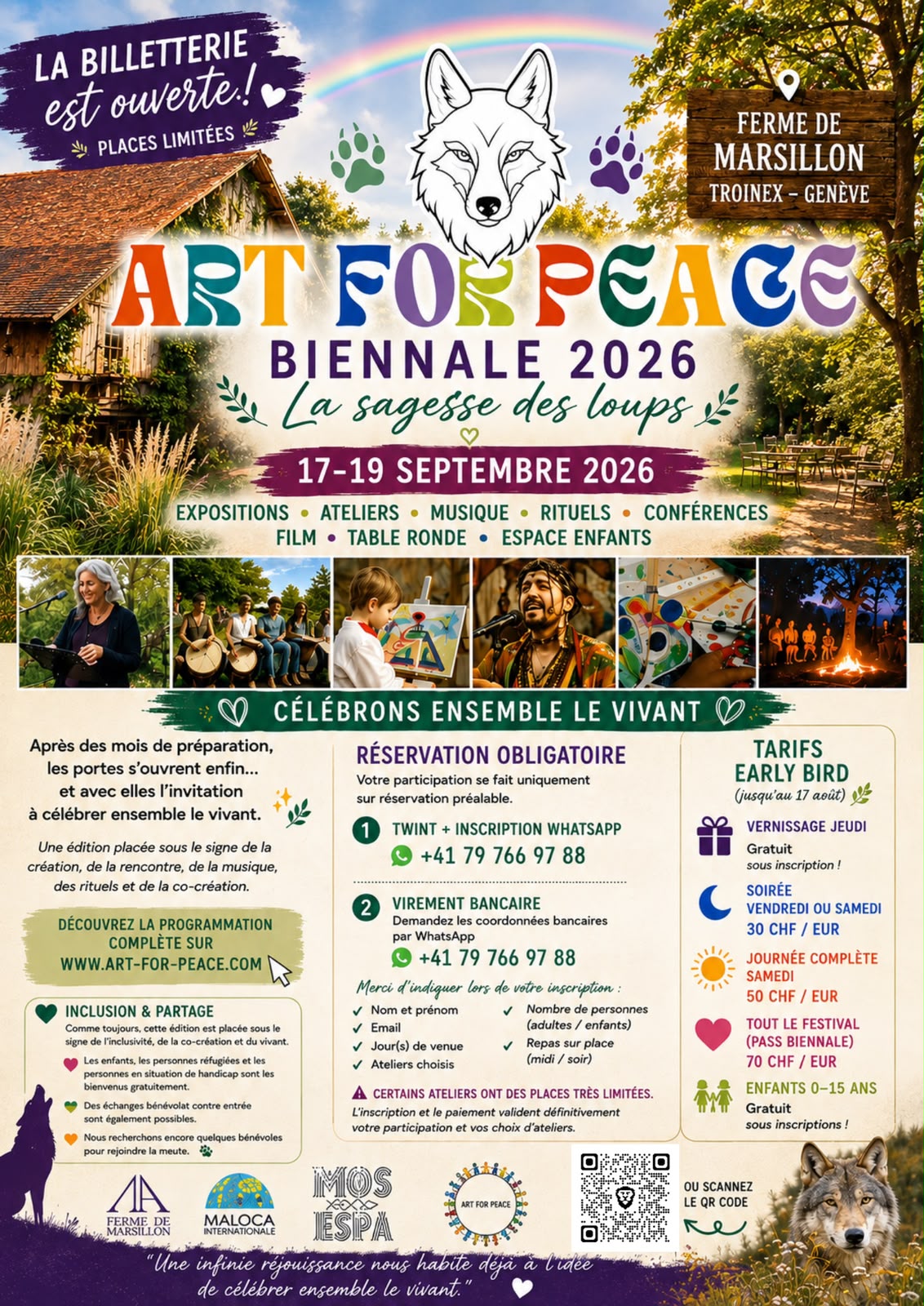 ART FOR PEACE festival 17-19Sept2026 Ferme de Marsillon Troinex Geneva
