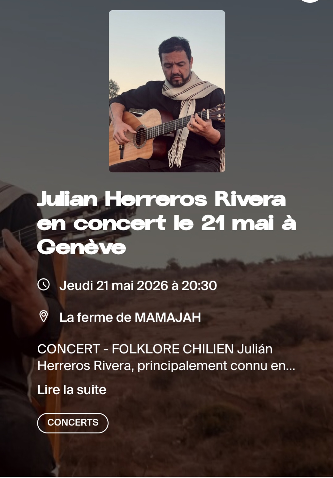 CONCERT- FOLKLORE CHILIEN Julian Herreros Rivera
